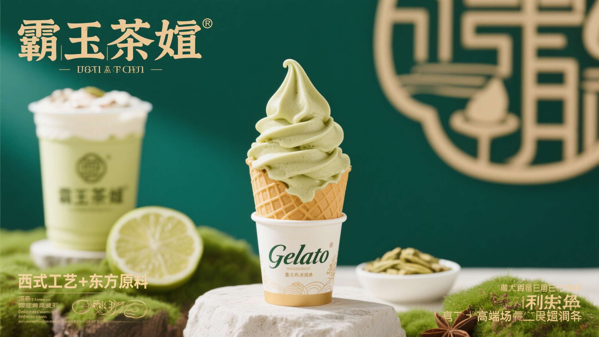 霸王茶姬猜一早系列饮品名 霸王茶姬将这款冰淇淋命名为Geelato,取意于意式冰淇淋"Gelato"的概念